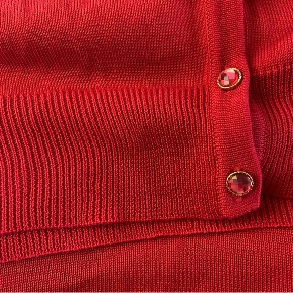 NEW York & Company Orange Red Cardigan Sweater Size Medium - Picture 4 of 8